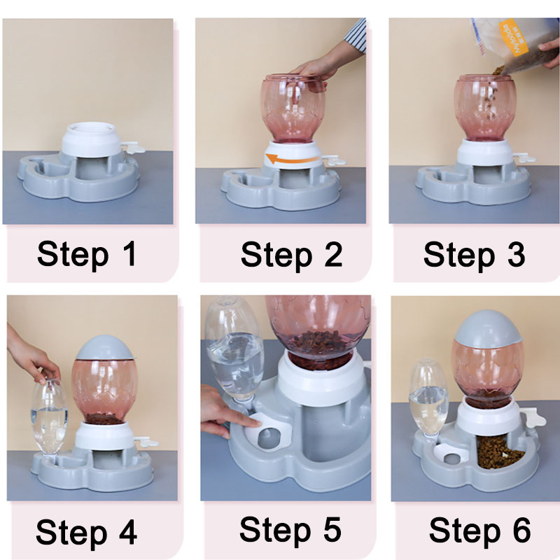 7 STY kattenbak voor hondenvoer, automatische voerbakken, 2 liter, voer voor honden, drinkfontein, 600 ml, waterer, kitten, slow feeder, puppy
